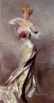 Portrait de la Comtesse Zichy genre Giovanni Boldini Peinture à l'huile